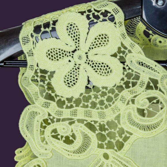 Ulla Johnson Marlis Embroidered Linen Lace Tank Top Citron Size 2 New With Tags - Picture 5 of 10